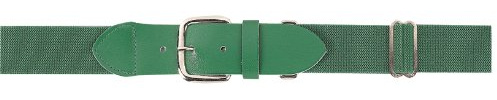 Markwort Erwachsene elastischer Gürtel mit Leder Tab, Damen, Kelly Green