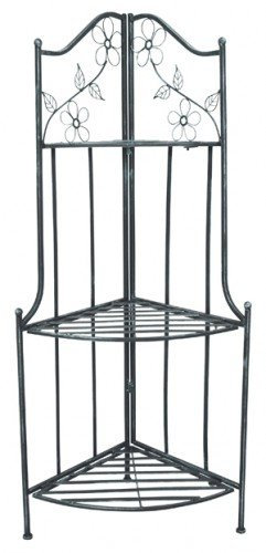 Regal Eckstufengestell Viva la vida hellgraues Metall 33x33x110cm