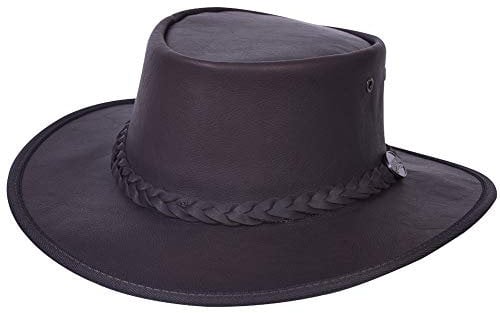 Barmah Squashy Sundowner Kangaroo Westernhut Herren - Made in Australia Stockman Outdoorhut Känguru mit Lederband, Einfass Frühling-Sommer Herbst-Winter Frühjahr Sommer Herbst Winter - M (56-57 cm)