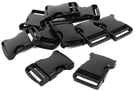 sourcing map Gürtelschnallen 30mm Steckschnalle 10 Stück Klickverschluss Schwarz Steckverschluss für Rucksack, Ersatz Schnalle zur Reparatur, DIY Näh Zubehör