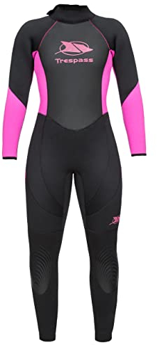 Trespass Aquaria, Black, XL, Langer 5mm-Neoprenanzug mit innerer Schlüsseltasche für Damen, X-Large, Schwarz