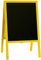 Gelber Straßenaufsteller 100 x 60 cm Kreidetafel Kundenstopper beidseitig Holz