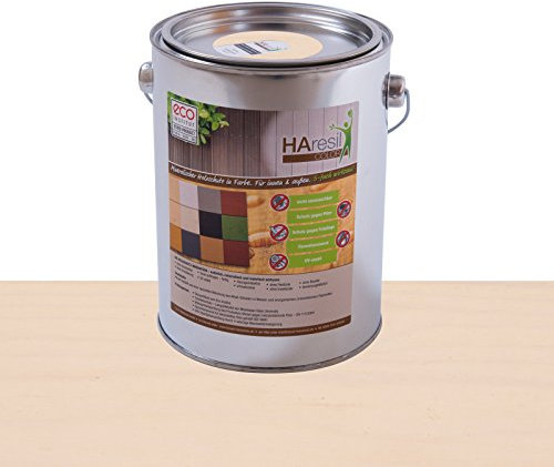 Bio Holzschutz farbig Elfenbein Holzschutzlasur HAresil Color 2kg Eimer Wetterschutzfarbe Dauerschutzfarbe matt Holzwurmfrei,Pilzbekämpfung für Innen und Außen (Elfenbein)