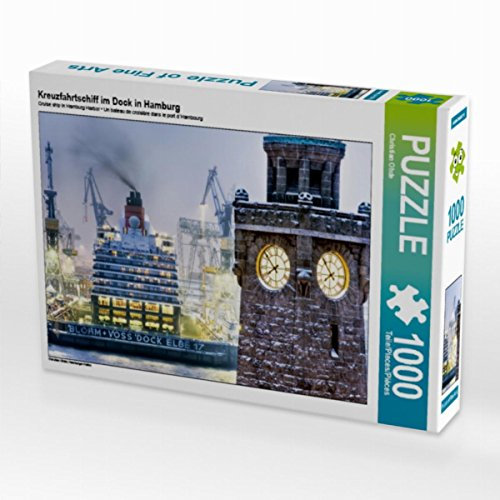 CALVENDO Puzzle Kreuzfahrtschiff im Dock in Hamburg 1000 Teile Lege-Größe 64 x 48 cm Foto-Puzzle Bild von Christian Ohde
