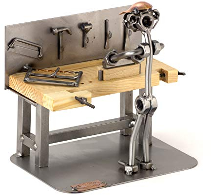 Steelman24 I Nuts and Bolts Sculpture Carpenter I Handmade Ornaments I Made in Germany I I Metal Figurine