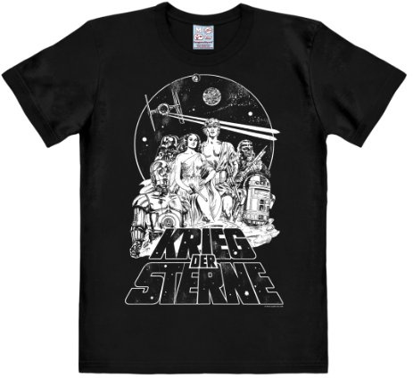 Logoshirt T-Shirt Krieg der Sterne - Emblem - Star Wars - Rundhals Shirt schwarz - Lizenziertes Originaldesign, Größe XL