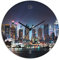 ARTLAND Wanddeko Wanduhr ohne Tickgeräusche Glas Quarzuhr Ø 30 cm Rund Lautlos New York City Times Square Städte USA Amerika Modern T5WT