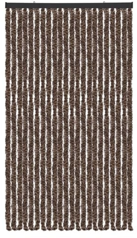 Arsvita Flauschvorhang Türvorhang (100x220 cm) in Meliert Beige-Braun als Insektenschutz für Balkon, Terrasse oder Wohnmobil, Wohnwagen, Pavillon