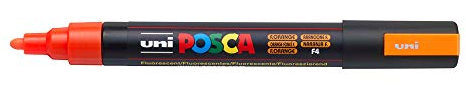 Posca Acrylic Paint Marker, PC-5M Medium Tip, Fluorescent Orange (PX198069000)