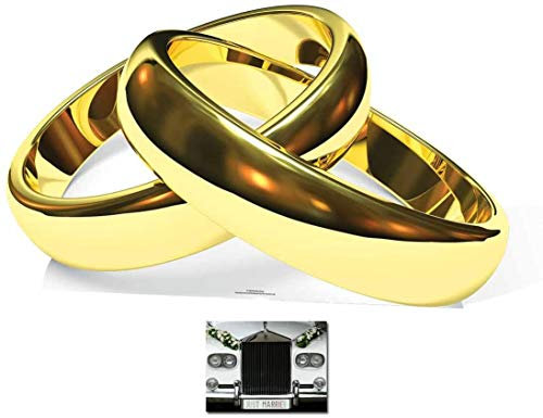 BundleZ-4-FanZ Fan Packs Wedding Pack - Gold Wedding Rings Cardboard Cutout/Standee/Stand Up - Includes 8x10 Star Photo