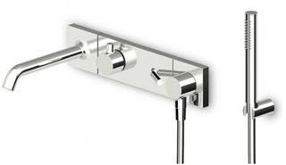Zucchetti Pan Miscelatore monocomando vasca-doccia incasso con deviatore a 3 vie e doccetta ZP8044, R99696 Italiano Ottone per casa e bagno, cucina