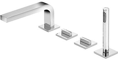Keuco Vierlochbatterie EDITION 11 51130010100 für Wannenrandmontage, Ausladung 180mm, verchromt