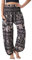 B BANGKOK PANTS Damen Harem Women Boho Hippie Pants with Pockets Loose Flowy Yoga-Hose, Schwarzer Elefant, Einheitsgröße