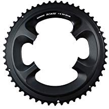 SHIMANO 53D 5800 105 (53/39) Plato, Adultos Unisex, Negro