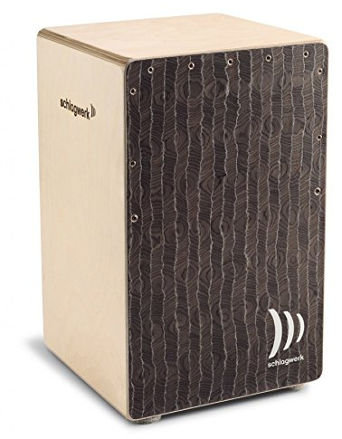 Schlagwerk CP580 Cajon Super Agile Silver Lining - individuell und stufenlos einstellbare Snare Technologie - fetter Bass, brilliante Snare, kraftvolle Slaps - inklusive Sitzkissen - Made in Germany