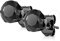 Bungsa BK Schwarze Ohrstecker mit Zirkonia Kristall Stein rund Edelstahl 1 Paar für Damen (Ohrstecker Ohrringe Ohrhänger Creolen Ohrschmuck Ohrklemmen Damen Frauen Herren Mode)