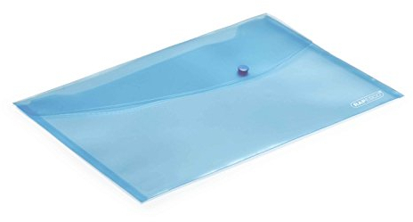 Rapesco 0691 Dokumentenmappe mit Druckknopf, A4+ / Foolscap, Transparent Pastellblau, 5 Stück