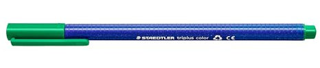 STAEDTLER Filzstifte triplus color, grün, dreikant, stabile, eindrucksichere Spitze, Linienbreite ca. 1 mm, kindgerecht, hohe Qualität Made in Germany, 10 fibre-tip pens im Kartonetui, 323-5