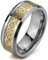 MunkiMix Wolframcarbid Wolfram Ring Band Silber Golden Ton Irish Celtic Knot Irischen Keltisch Knoten Drachen Hochzeit Größe 70 (22.3) Herren