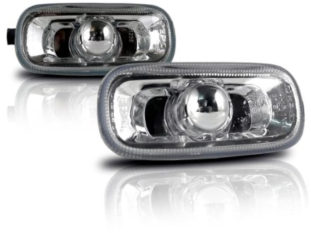 SB165 - Seitenblinkleuchten A3 8P 5/03-7/08, A4 8E 11/00-12/04, A4 B7 11/04-6/08, A6 4F 1/05-, Seitenblinker Klar Chrom Blinker Set