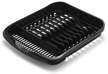Addis 516468 Plate Dish Draining Rack, Soft Black, 33 x 39.5 x 6 cm