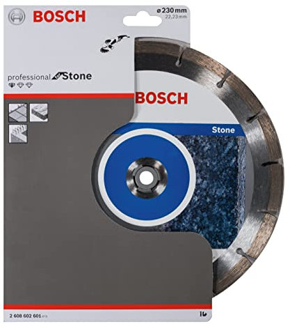 Bosch Professional 1x Diamanttrennscheibe Standard for Stone (für Stein, Granit, Beton, Ø 230 x 22,23 x 2,3 x 10 mm, Zubehör für Winkelschleifer)