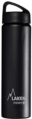 Laken Classic Botella Térmica Acero Inoxidable 18/8 y Doble Pared de Vacío, Unisex adulto, Negro, 750 ml