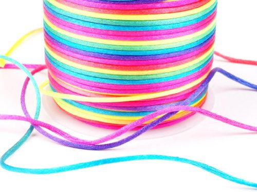 Angel Malone ® Approx 10m Bundle of 1mm Quality Rattail Satin Cord - GR8 4 KUMIHIMO - 17 Colours Jewellery Making Findings - UK SELLER (Rainbow)
