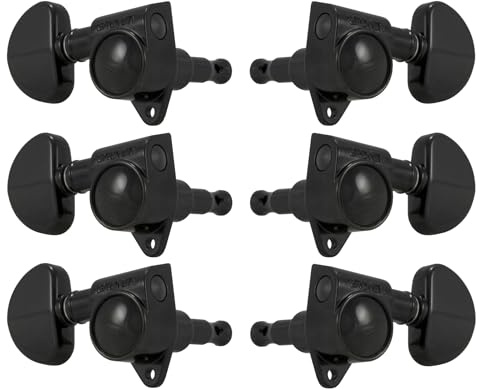 Grover 102-18BC Rotomatic 18:1 3 per Side Machine Heads, Black Chrome