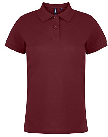 Asquith & Fox Women's Women's Polo Regular Fit Short Sleeve Polo Shirt, Red (Burgundy 000), 14 (Manufacturer Size:Large)