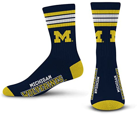 For Bare Feet Unisex-Erwachsene 4 Streifen Deuce Crew-Socken, Teamfarbe, Large