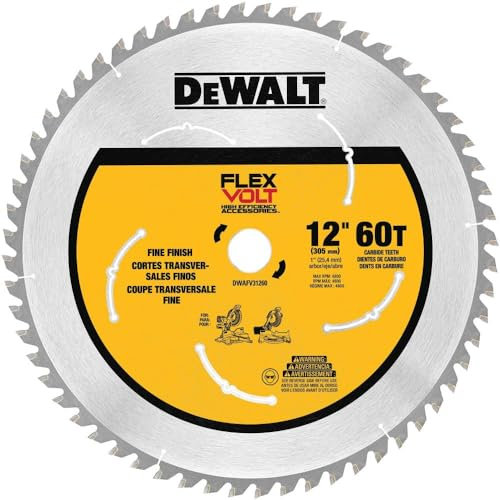 DEWALT DWAFV31260 Flexvolt 60T Miter Saw Blade, 12