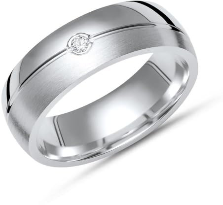 Unique Silberring 925 Sterling Silber Zirkonia teilpoliert 6mm breit R8519cz
