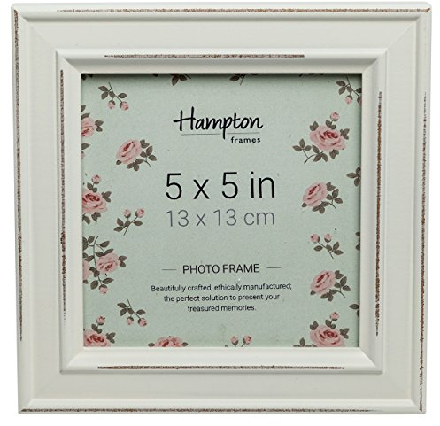 Hampton Frames Paloma PAL301955W Cadre Photo carré en Verre Blanc 13 x 13 cm