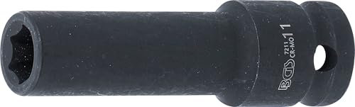 BGS 7211 | Kraft-Steckschlüssel-Einsatz Sechskant, tief | 12,5 mm (1/2) | SW 11 mm