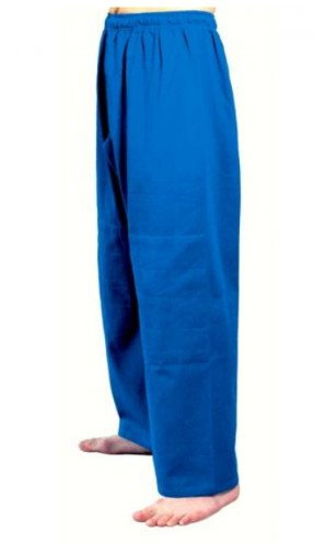 S.B.J - Sportland Baumwollhose/Kampfsporthose/Judohose blau mit Knieverstärkung