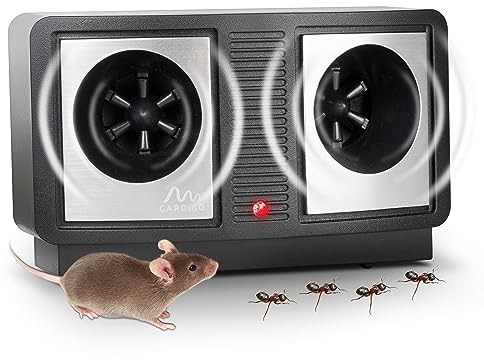 GARDIGO® Mäuseabwehr & Ameisen Abwehr I Mäuse vertreiben durch Ultraschall I Frequenz von 30 kHz bis 65kHz regelbar I Ameisenabwehr, Mäuseschreck, Mäusevertreiber I Nagetierbekämpfung