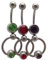 BodyJewelryOnline Satz von 3 Bauch Ringe Türklopfer Slave Design 14G 3/8