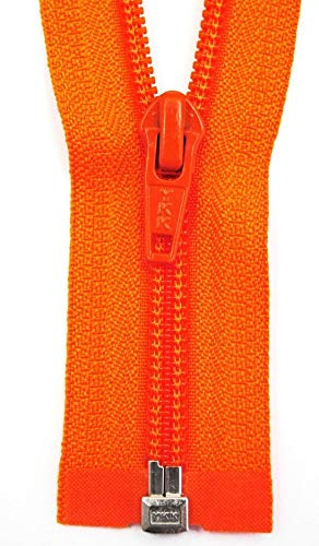 YKK Reißverschluss 1 Weg teilbar orange 65 cm Kunststoff spirale Kunststoffspiralkette