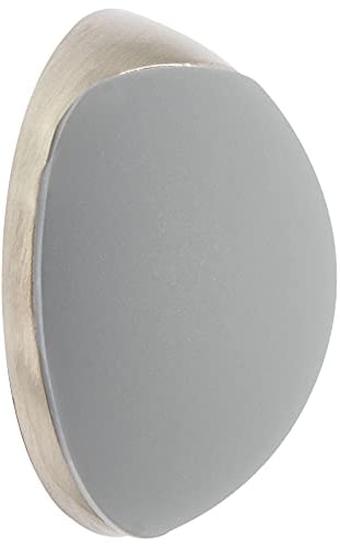 WAGNER Design-Wand-Türstopper SCREW OR GLUE/Schrauben oder Kleben - Durchmesser Ø 40 x 15 mm, Metall gebürstet, Edelstahloptik, thermoplastischer Kautschuk, grau, Designpreis - 15513211