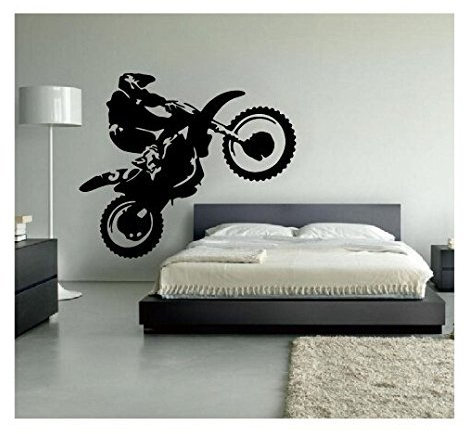 Customwallsdesign Wandaufkleber / Wandtattoo, Motiv: Motorradfahrer mit Dirt Bike