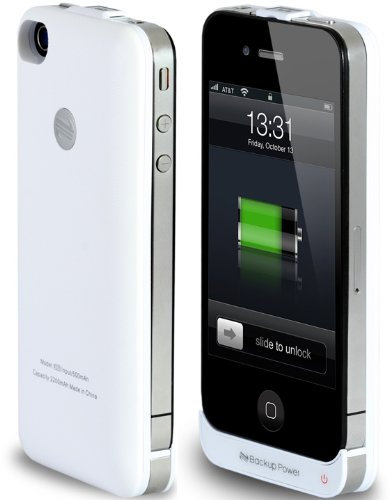 Coque Blanche avec batterie intégrée 2200mAh PowerCase Moxie pour iPhone 4/4S