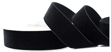 Creativery Samtband 25mm x 5m Rolle - Farbauswahl in 3/6/10/16/22/25/50mm - farbecht & waschbar - Schleifenband zum Nähen - Geschenkband zum Verpacken Dekorieren Basteln - Schwarz 030