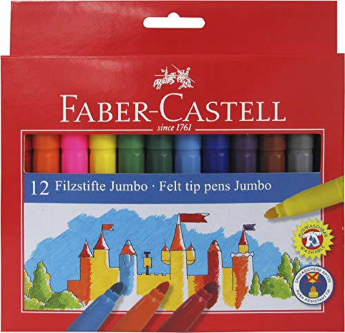 FABER-CASTELL 554312 - Filzstift Jumbo, 12er Kartonetui