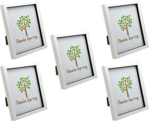 Nicola Spring 3D Shadow Box Photo Frames - 8x10 (20x25cm) - Pack of 5 - White 3D Photo Frame Box Picture Frame Box Portrait Display Case for Crafts, Keepsakes, Wedding, Graduation