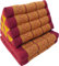 GURU SHOP Thaikissen, Dreieckskissen, Kapok, Tagesbett mit 2 Auflagen - Rot/Gold, 30x50x120 cm, Asiatisches Sitzkissen, Liegematte, Thaimatte