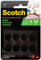 Scotch RF7061 Hook and Pile Multi-Purpose Fasteners, 0.625 Round, Black