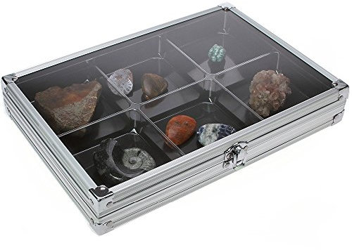 SAFE 5615 Alu-Vitrine 6 Fächer à 87 x 90 mm mit nutzbarer Höhe von 40 mm