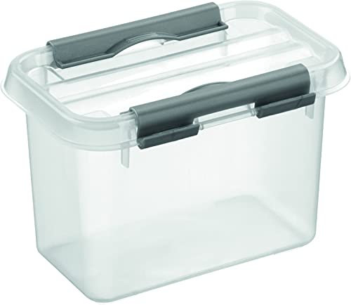sunware by Helit H6162202 - Aufbewahrungsboxthe q-line, 0,8 Liter, mit Deckel, transparent, 1 Stück