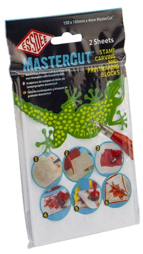 ESSDEE Mastercut Linoleum Carving Blocks - Stampmaking Printmaking Lino Carve - 150 x 100 x 4mm - Pack of 2